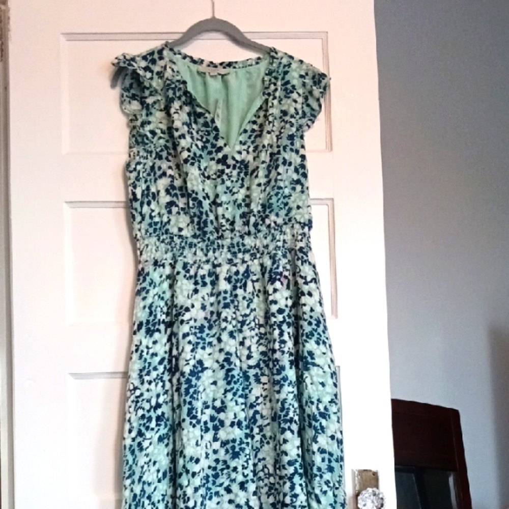 Floral Blue and Green Dress